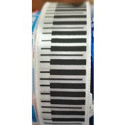 Лента атласная с рисунком 25 мм. «Пианино»