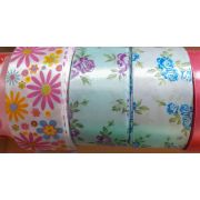 Лента атласная с рисунком 40мм. «Цветы»