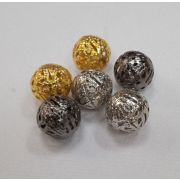 Бусина ажурная 12мм металл