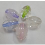 Бусина с пузырьками овал 13*20мм. отверстие цветное