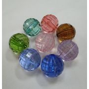 Бусина круглая рефленая 20мм.«Златка» акрил прозрачный