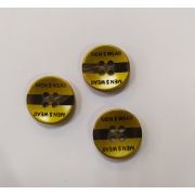 Пуговицы 313 22мм желтый полоса черная