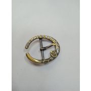 4.03  Пряжка  25*30 шлиф бронза с розочкой