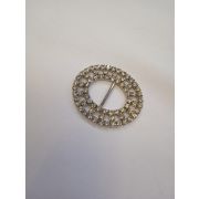 Пряжка овал со стразами