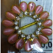 Пряжка-цветок камушки+стразы