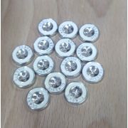 Пуговицы 310 11ммсеребро окантовка молочная