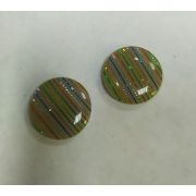 Пуговицы1430 23мм серый полосы цветные