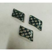 Пуговицы1457 15*30мм бирюза блестки ромб