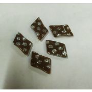 Пуговицы1461 10*20мм коричневый блеск ромб