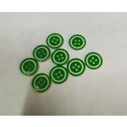 Пуговицы1495 13мм зеленый белый ободок