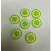 Пуговицы1498 13мм салатовый белый ободок