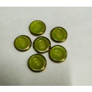 Пуговицы1501 17мм зеленый ободок золото
