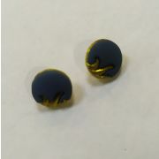 Пуговицы1519 15мм синий золотой орнамент