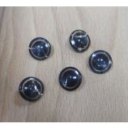 Пуговицы 311 15мм черный полоса серебро