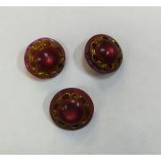 Пуговицы1567 24мм бордовый цветок бронза