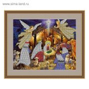 Рисунок «Рождение Христа» на ткани для вышивания бисером 33*26,5см