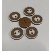 Пуговицы 100 12мм. коричневый с белым