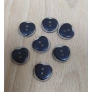 Пуговицы 327 15мм прозрачный черное сердце