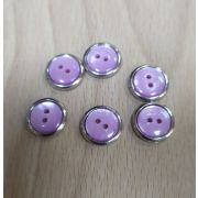 Пуговицы 329 15мм сирень с серебром