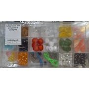 Набор бусин для рукоделия пластик в шкатулке 18 отделений