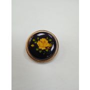 Пуговицы1107 26мм золото-черный желтый цветок