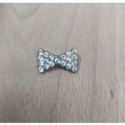 Пуговицы 837 12*20мм серебро бантик со стразами