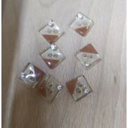 Пуговицы 439 10мм прозрачный уголок рыжий