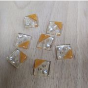 Пуговицы 442 10мм прозрачный уголок оранжевый