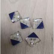 Пуговицы 445 10мм прозрачный уголок синий