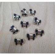 Пуговицы 454 10*13мм бантик черный