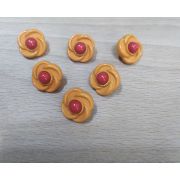 Пуговицы 522 18мм оранжевый цветок