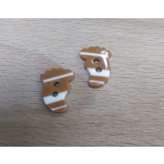 Пуговицы 537 10*15мм коричневый след