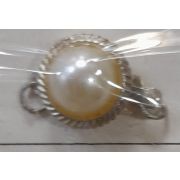 02.20 Замок с бусиной под жемчуг  11*18мм. никель