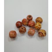 Бусина деревянная с рисунком 11*12мм.
