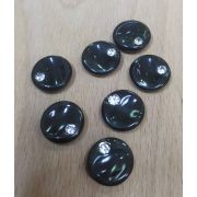 Пуговицы 664 15мм зеленый со стразой