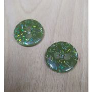 Пуговицы 717 25мм зеленый блестки