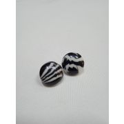 Пуговицы1092 13мм белый с черными полосками