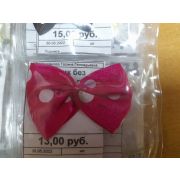 Бантик без перемычки горох розовый 4*5см.