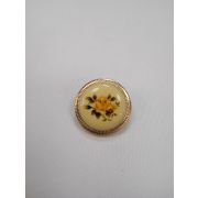 Пуговицы1105 21мм золото-бежевый желтый цветок