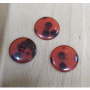 Пуговицы 858 21мм красный с черными пятнами