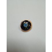 Пуговицы1098 13мм золото-черный синий цветок