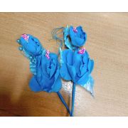 Букет роза голубая 18см